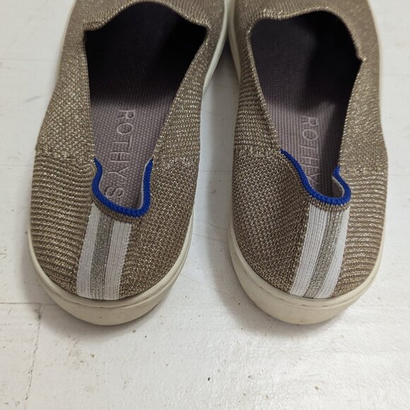 Rothy's Gold Shimmer Slip-On Loafers SZ 9 - Picture 3 of 3